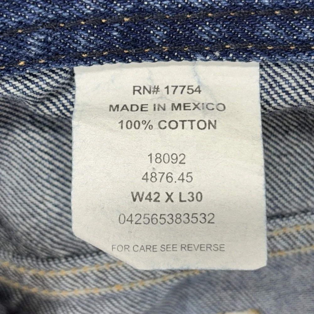 Key Jeans Mens 42x30 Boot Cut Relaxed Fit 5 Pocket Blue Denim Workwear‎ NEW